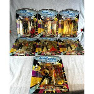 Star Trek The Next Generation 1992 Action Figure Lot Of 7 In Box Playmate Brand